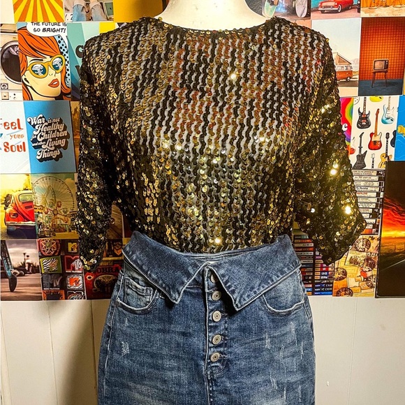 Vintage Anthony Sicari Sequin Blouse - Picture 3 of 3